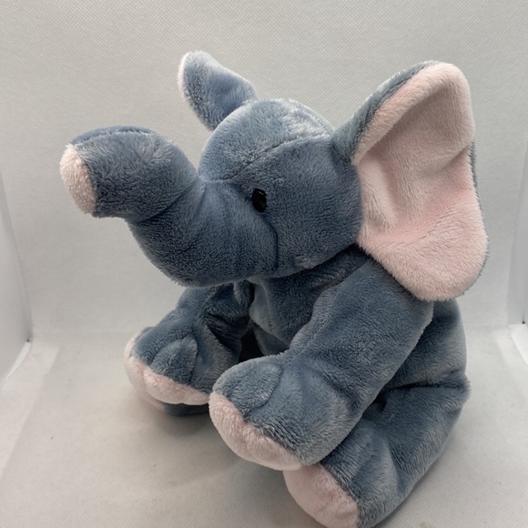 Ty Pluffies Winks The Elephant Tylux 9” Baby Plush Stuffed Animal Gray Pink - Picture 2 of 12